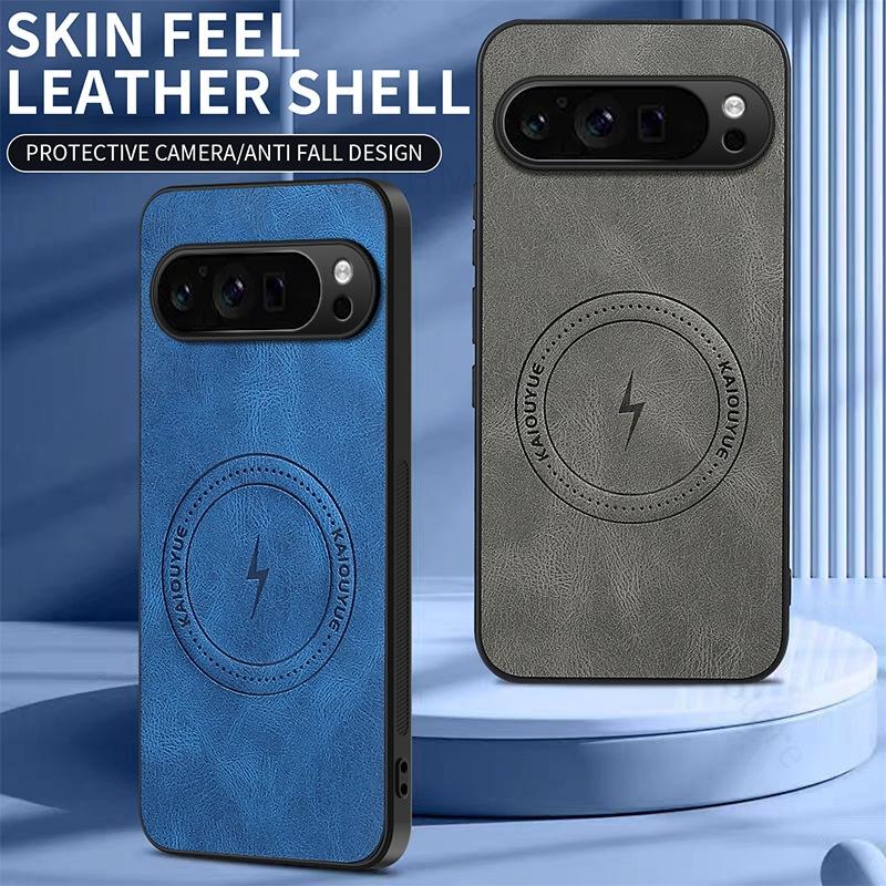 Pro Google Pixel 10 9 Pro XL Pro Magsafe Kožené Pouzdro na Telefon Pro GOOGLE Pixel 9 8 7 6 10 Pro Capa Magnetický Silikonový Kryt Nárazníku