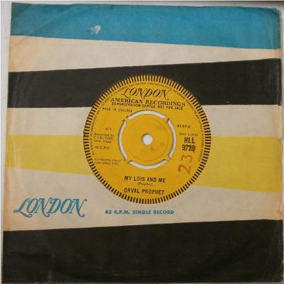 7inch Record ORVAL PROPHET - Run, Run, Run HLL9729 London Records, 1963 UK Folk Used