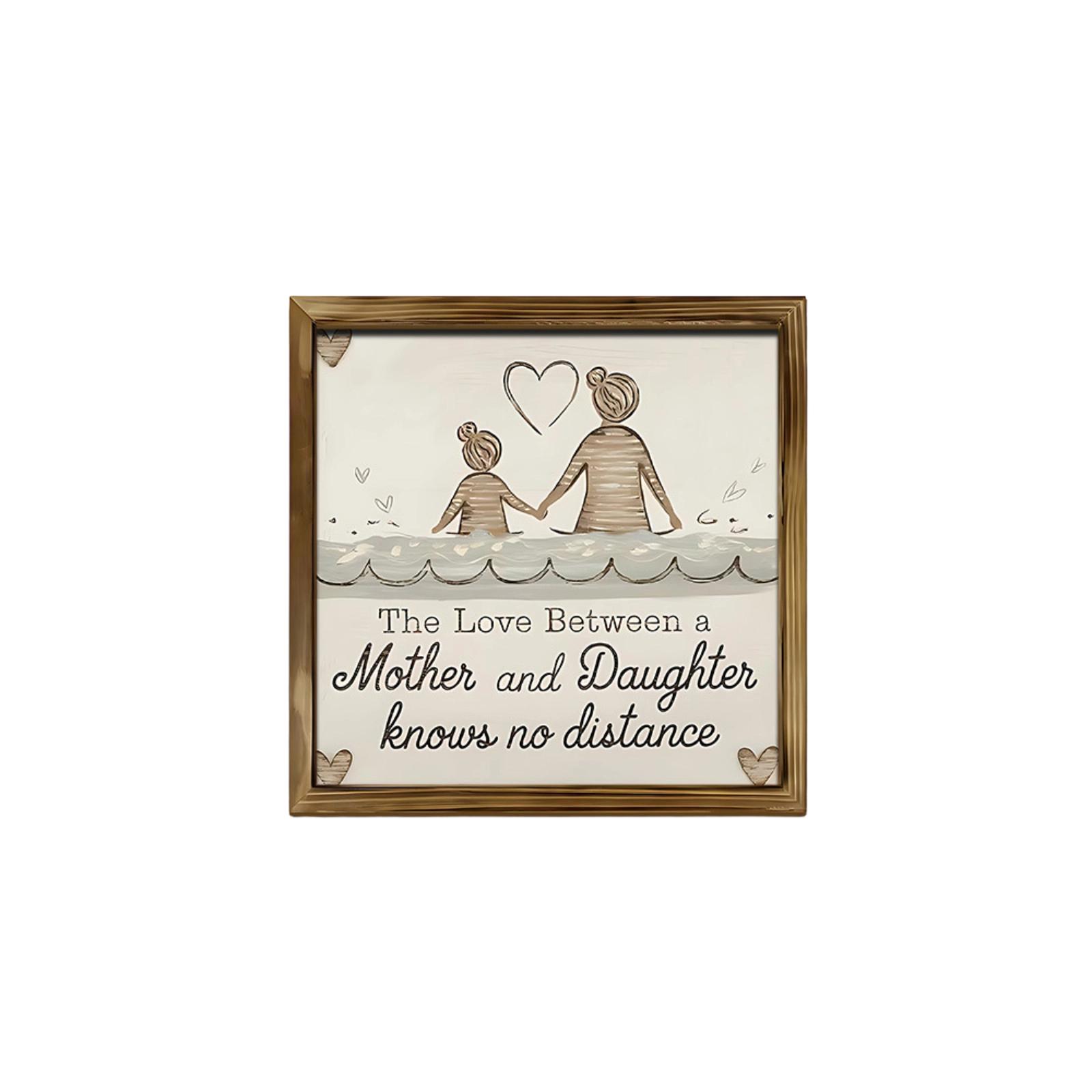 

Mother And Daughter Holding Hands And Taking A In A Double- Wooden Photo Frame One Size