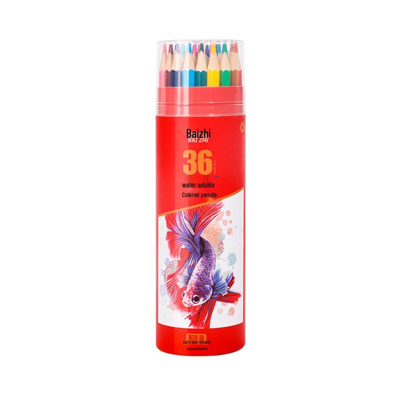 Baizhi 72-Color Water-Soluble Colored Pencils & Brush Set for Drawing, Painting, and Kindergarten Art Supplies