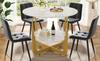 Round Dining Table (80×80×76cm), Coffee Table for 4 People, Small Plate in the Middle for Storage, Suitable for Dining Room, MDF Marble Tabletop