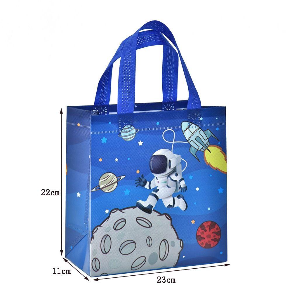 The New Non-woven Fabric Printed Handbag Cartoon Print Astronaut Toy Storage Backpack Large Capacity Candy Gift Bag