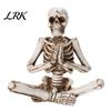 Halloween Gruselige Yoga Figur Skelett Statue, Lustig Tot für Party Deko, Harz Einteilige Formung Schädel Gotisches Ornament Spukhaus, Garten