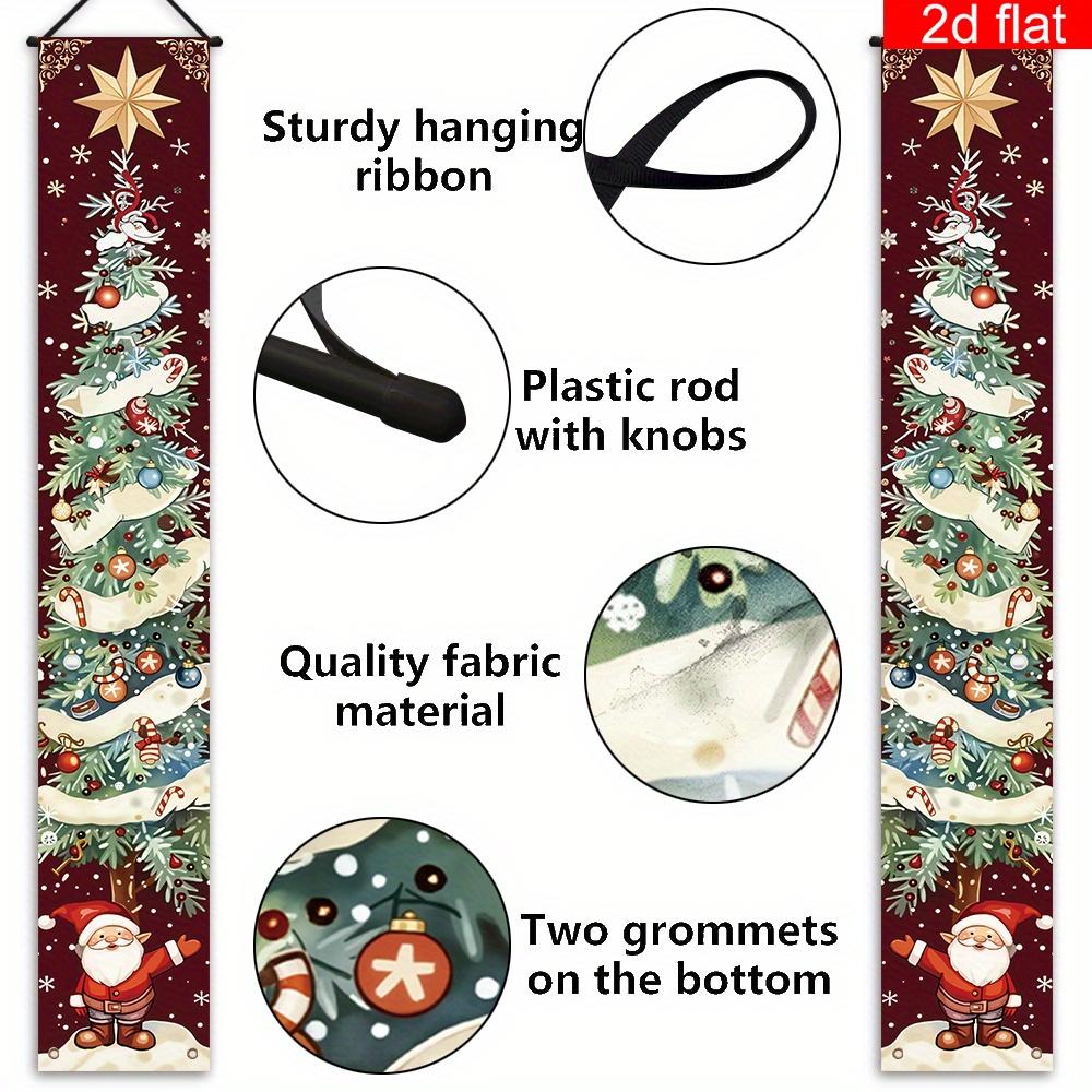 Merry Christmas Couplet Banner Santa Tree 1 Pair Indoor Outdoor Decor