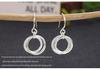 S925 Sterling Silver Interlocking Hoop Earrings for Women - Fashionable & Versatile Double Pendant.