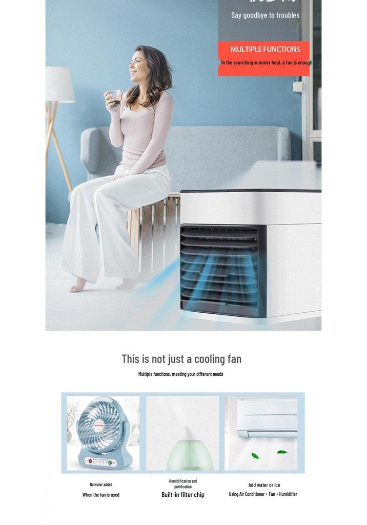 12345th Gen Mini Desktop Air Cooler & Humidifier Fan