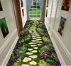 3D Scenic Green Long Corridor Carpets Living Room Decor Non-slip Easy Cleaning Hallway Floor Mat Lobby Carpet Stair Area Rug