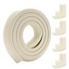 Chicer Corner Guards 4 Corner Strong Extra Shock Absorbing (2m + Guards) - Cushion, Baby, Double-Sided Tape, Thick, (Ivory)