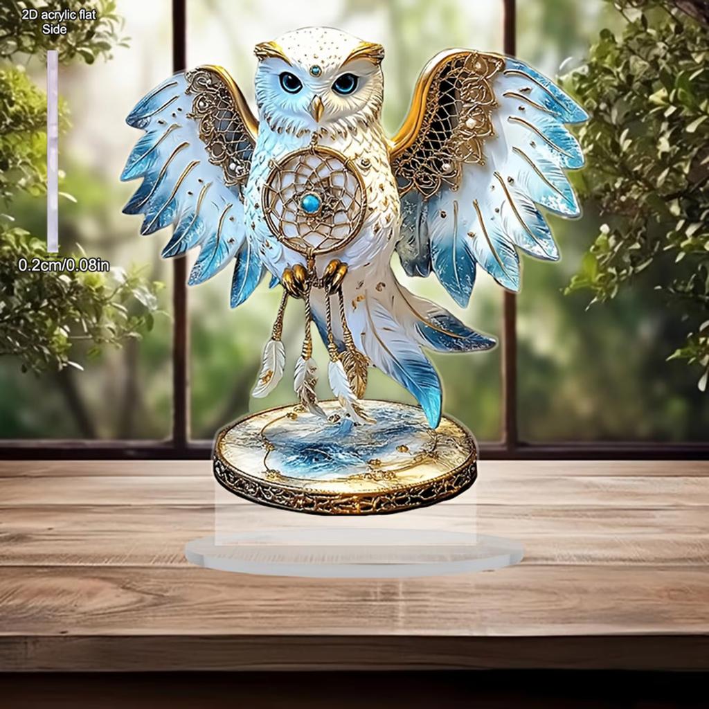 Owl Desktop Ornament, Bird Theme Home Decoration, for Indoor Table Bookshelf, Home Tabletop Decorations, Nurseries, Home Desk Living