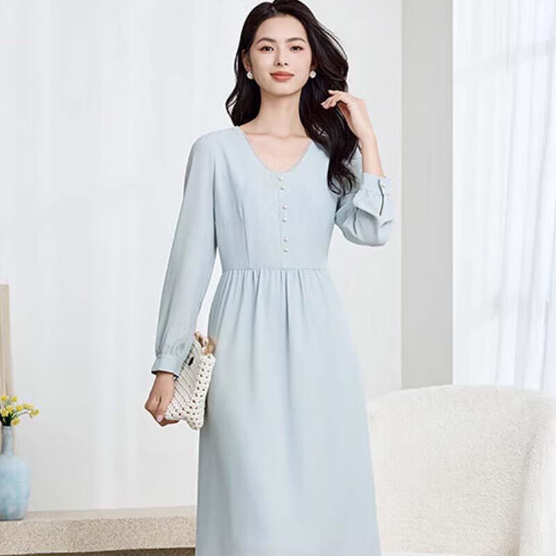 

JESSIE Elegant Shirt Sleeve U-Neck Dress DP5CBL088 L