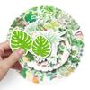 50 Green Plant Stickers: Cartoon-Style for Suitcases, Laptops, Cars, and More