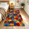Colorful Puzzle Pattern Background Non-Slip Home Carpet Design for Office Decor Living Room Bedroom Gift