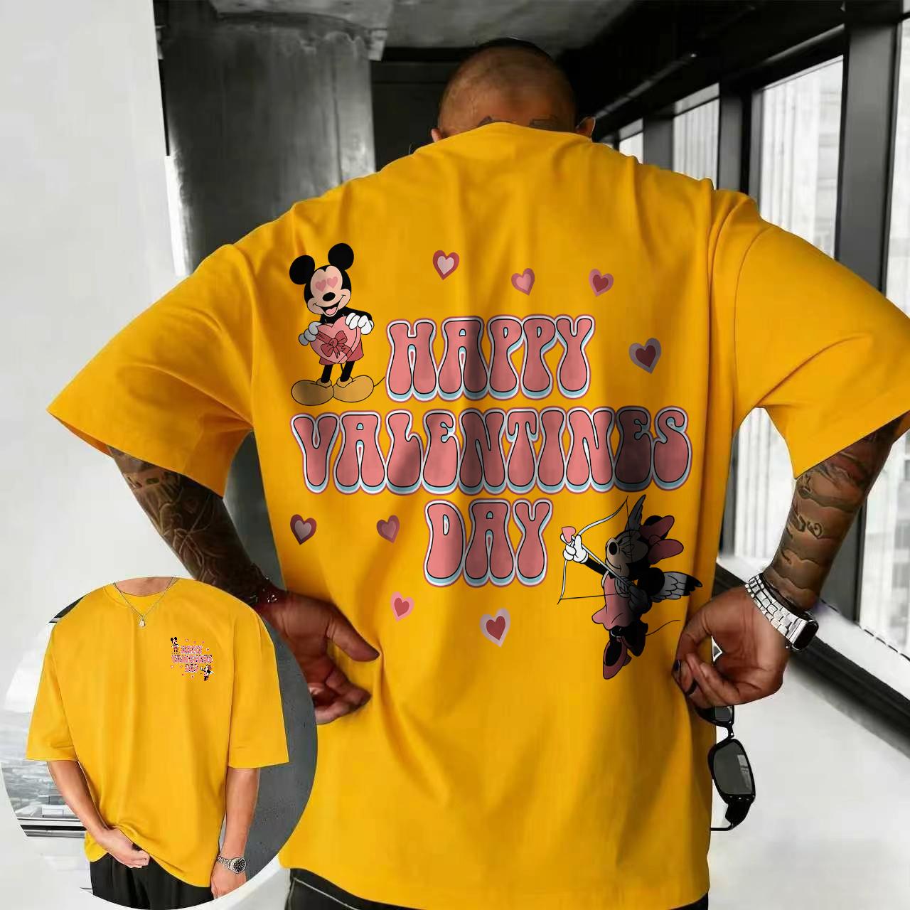 2026 Summer Disneythemed Tshirt Mens Street Fashion 100 Pure Cotton Shortsleeved Casual Loose Breathable Top S