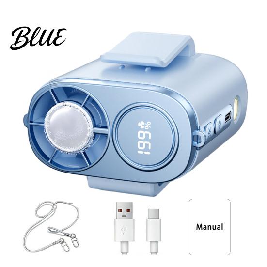 Handfree Personal Fan Portable Waist Fan Rechargeable Body with Flashlight Wireless Clip-on USB Powered for Neck Belt Hip Outdoor Work Travel