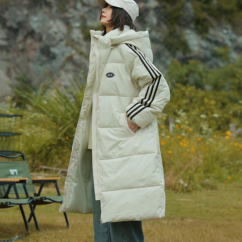 Medium and Long Down Cotton-padded Clothes for Women's Winter New Over-knee Students Loose Large Size Thickened Cotton-padded Jackets, Bread Clothes