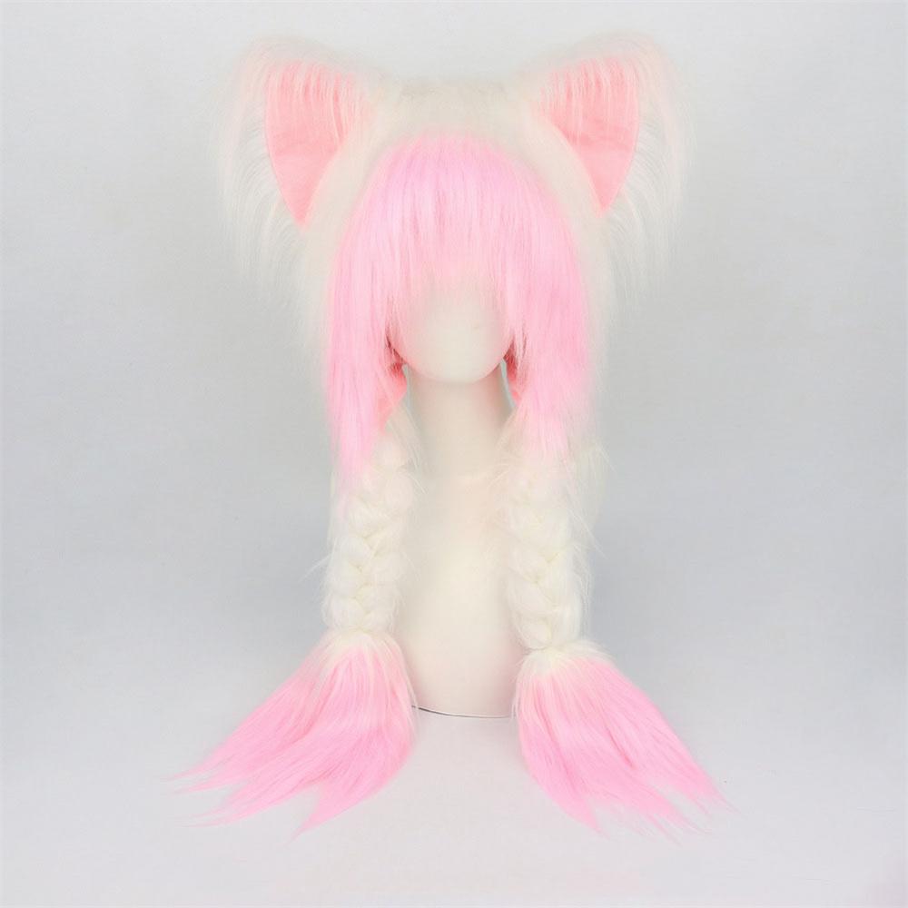 

Вторинний милий стиль Cat Hat для чоловіків, жінок, аніме, стиль захисту вух, плюшевий теплий капелюх для дівчини рожевий