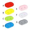 Silicone Bathroom Soap Dish Plate Holder Sponge Tray Case Water Draining Anti-skidding Shower Hiking Kitchen Washroom