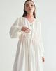 Salon De Seoul V-Neck Crease Shirred Dress - Ivory