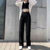 Women's High Waist Light Blue Denim Jeans - Loose, Straight, Floor-Length, Retro Wide Leg Pants for Spring & Autumn 2025.