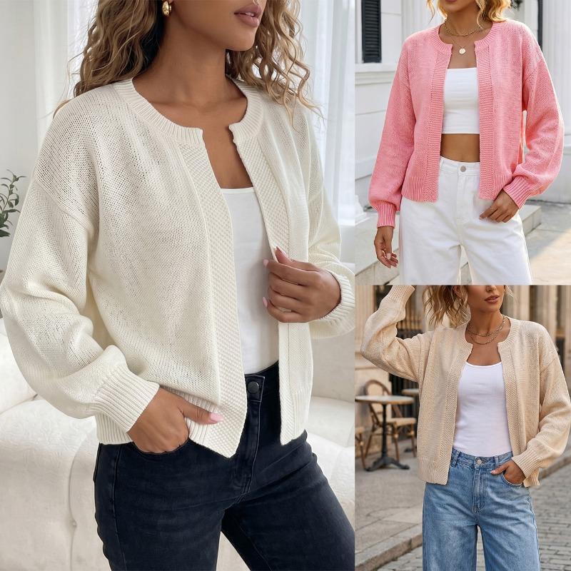 Women Casual Loose Long Sleeve Knit Open Front Cardigan Sweater Outerwear