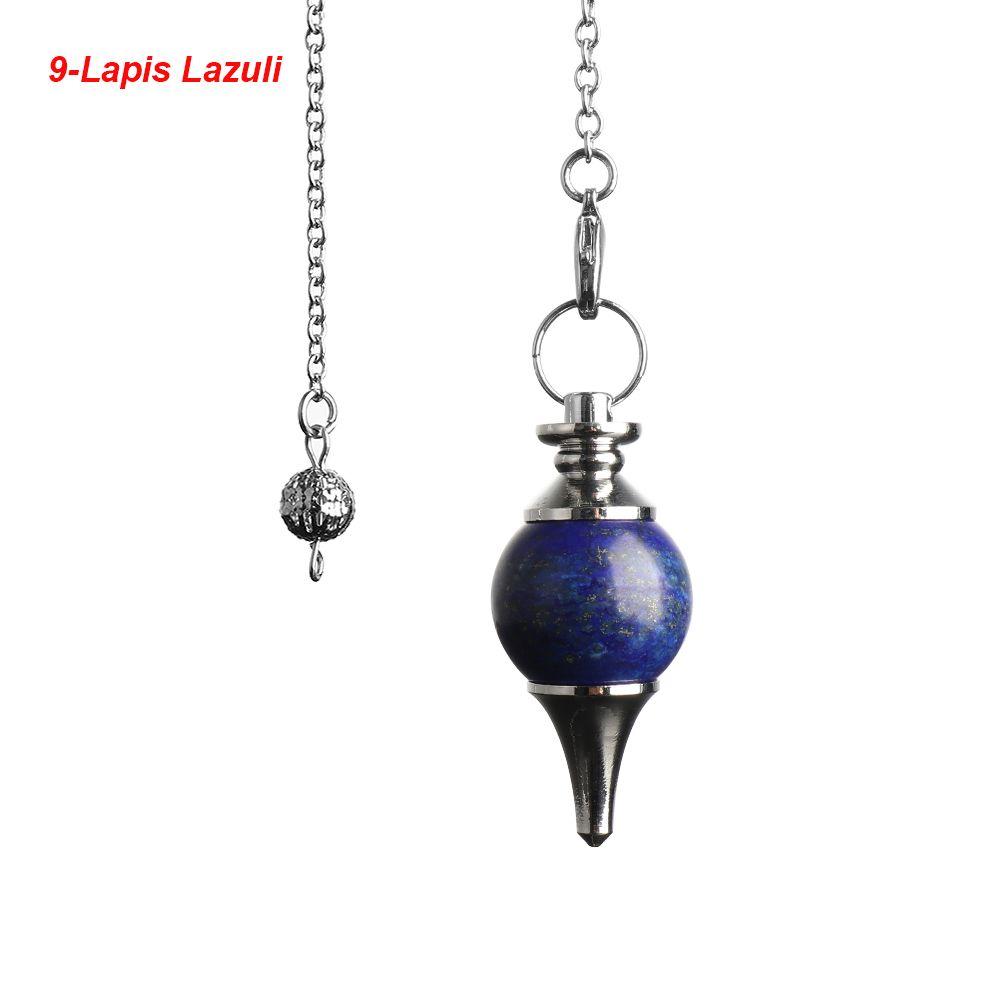 Chain Fashion Jewelry Black Onyx Amethyst Circular Cone Natural Stone Healing Crystal Amulet Reiki Pendulum Pendant