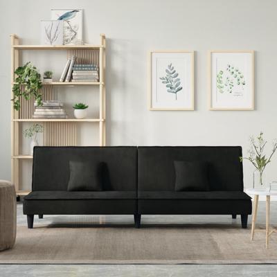 Vidaxl Sofa Bed, Black, Velvet