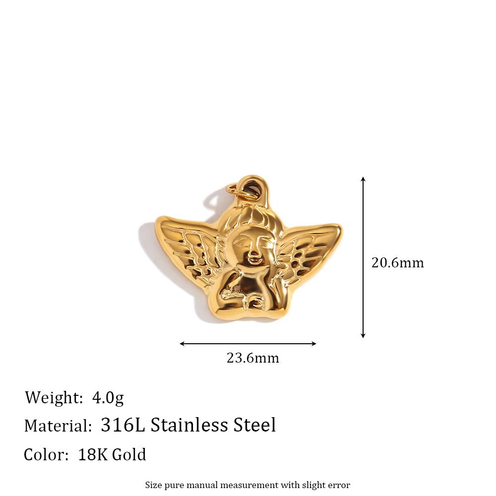 MamacitaSlay Stylish Lovely Cupid Seahorse Lion Starfish Stainless steel charm Gold Plated Jewelry Charms for necklace bracelets