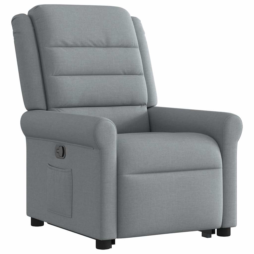 Recliner Chair with Rising Function Light Grey Fabric