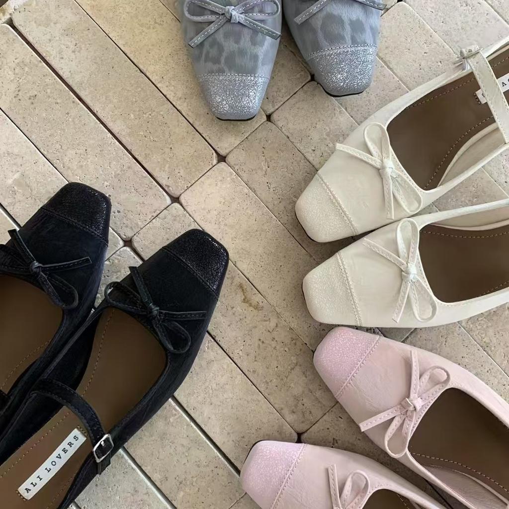 Premium sense gentle shoes bow bag head half drag women wear new sandals one pedal drag