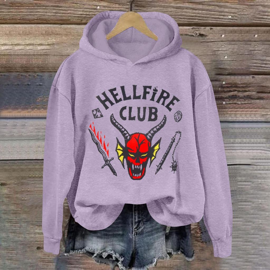 Women's Fashionable Casual Long-Sleeved Printed Hooded Sweatshirt