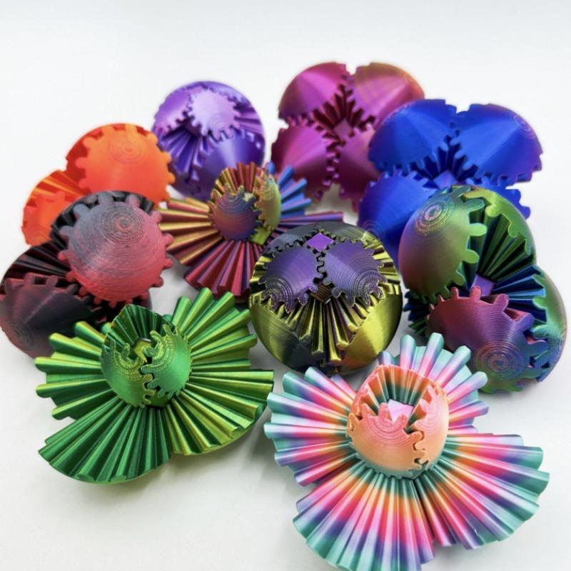 D Printed Colorful Creative Gear Ball Fidget Toy For Kids Rotating Stress Relief