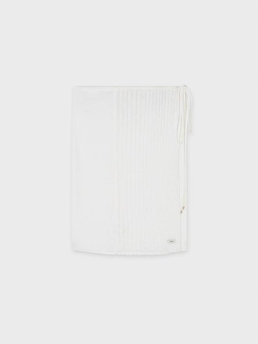 Tinnit Punched Lace Frill Wrap Skirt_White