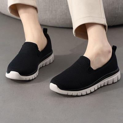 Women's 100842-BKW Black Walking Shoes