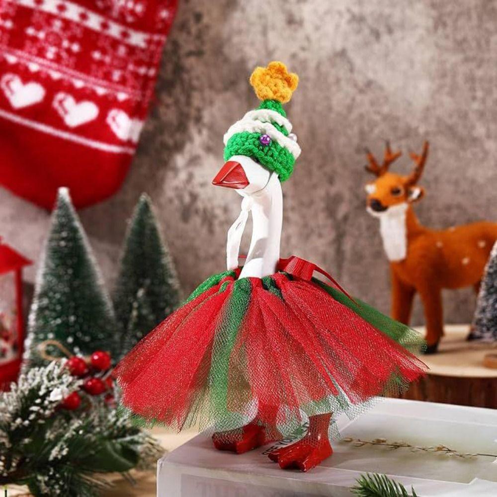 Creative Adjustable Porch Goose Costume Hand-Hooked with Hat Halloween Goose Decoration Colorful Pet Pumpkin Cloak Fall Festival