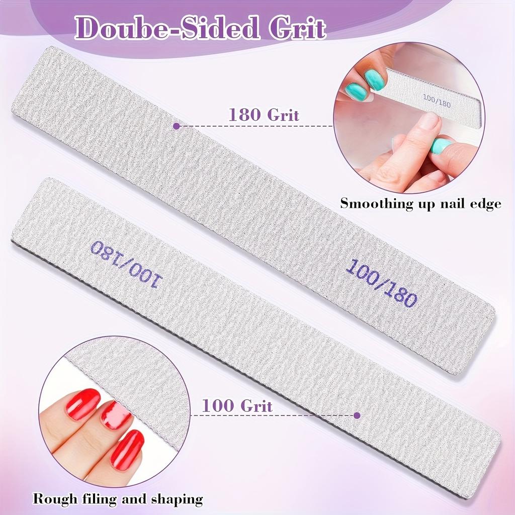 Xiaomi 25-Pack Double-Sided Nail Files, Grit Professional Emery Boards for Natural And Acrylic Nails, Reusable Manicure Nail Art DIY