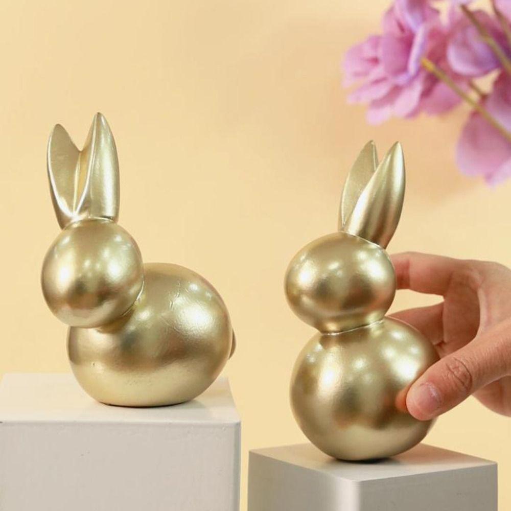 Art Rabbit Statue Resin Animal Sculpture Home Decoration Miniatures Figurine  Gift