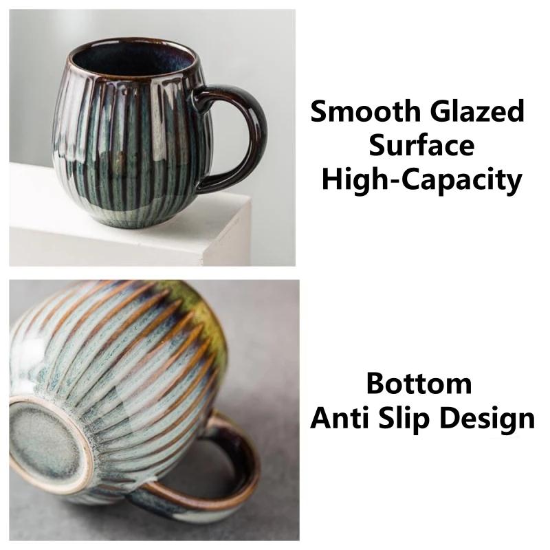 500ml Creative Personality Mug Breakfast Cereal Milk Cute Ceramic Cup Daily Household Large-capacity Retro Coffee Cup