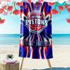 Name Custom Detroit Pistons Print Beach Towel, Large Soft Quick Dry Towel for Beach Camping Swimming
