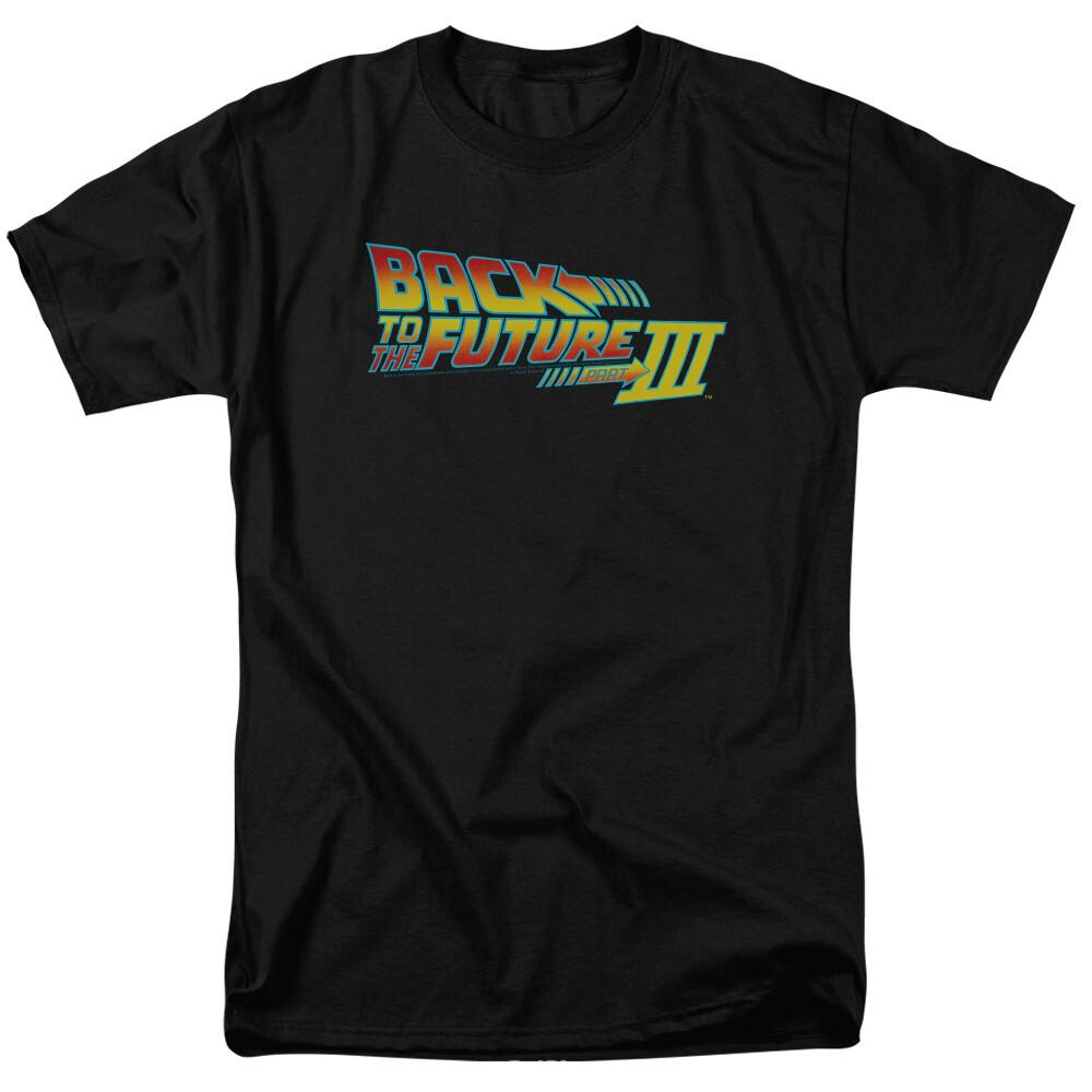 Back to the Future III Logo T Shirt Mens Licensed Retro Movie Tee Black S