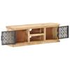 TV Cabinet with Steel Doors 120 X 30 X 40 Cm Solid Mango Wood