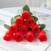 10Pcs Wedding Wreath Artificial Rose Flower Silk Simulated Flowers Red Roses Bouquet  Home Decor