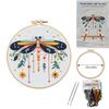 1set Dragonfly and Fallen Leaves Themed Embroidery DIY Materials, Including Tools, Suitable for Beginners. Hand Embroidery Fabric Material Set