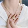 Necklace - Women's Summer Sophisticated Four-Leaf Clover Cat Eye Necklace - Simple and Stylish for Any Season