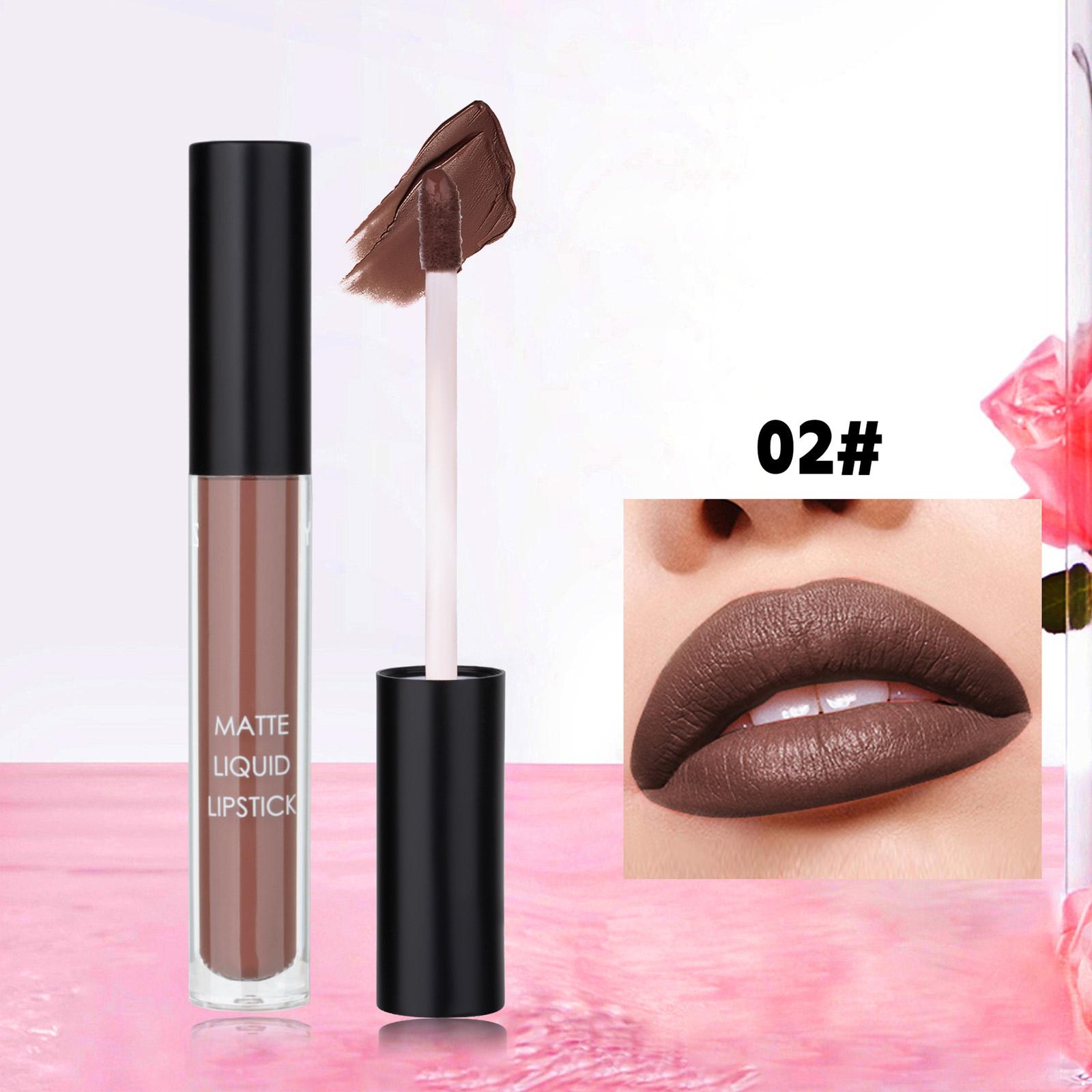 1 шт. Нелипкий блеск для губ, Стойкая к смазыванию матовая жидкая помада, Комфортная, Легко наносимая, Стойкая, Для женщин One Size