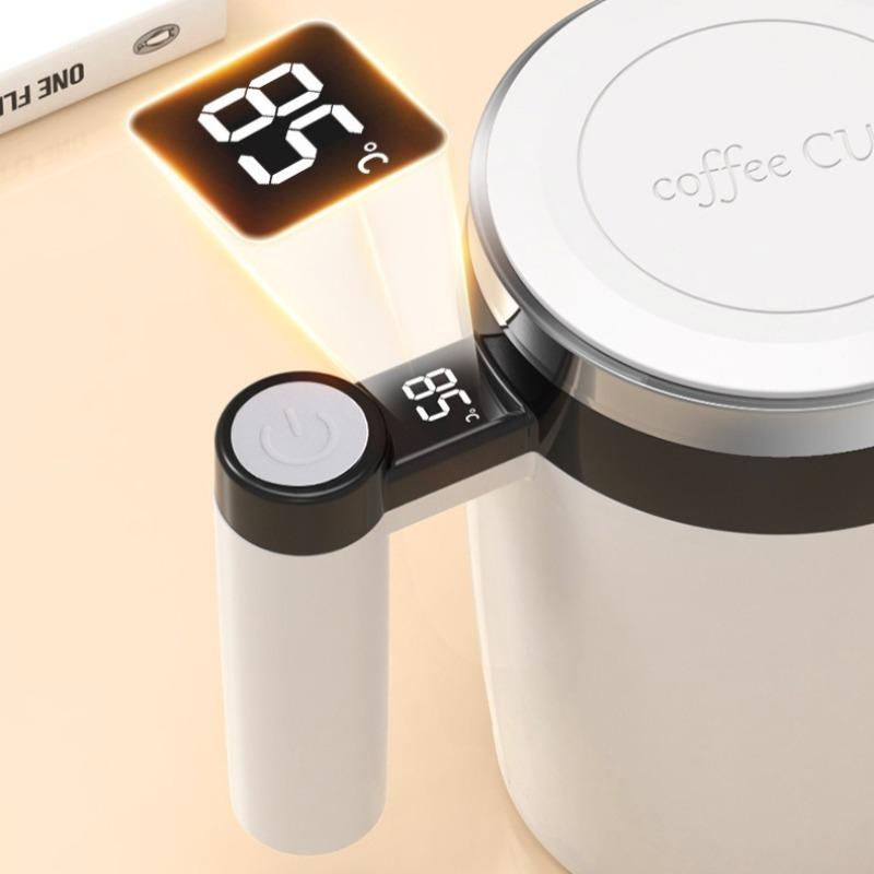 Rechargeable Stainless Steel Coffee Cup Electric Magnetic Stirring Insulated Travel Mug Portable Mixing Cup