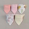 5pcs/lot Baby Bibs Triangle Double Cotton Bibs Cartoon Print Saliva Towel Baby Boys Girls Feeding Apron Cotton Bandana Bibs