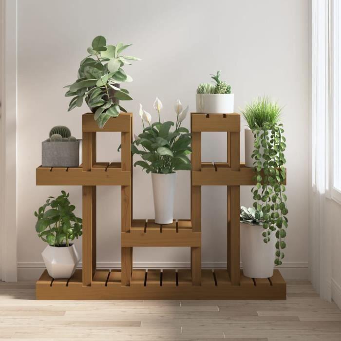 VidaXL Plant Stand Honey Brown 104.5x25x77.5 Cm Solid Pine Wood 822100
