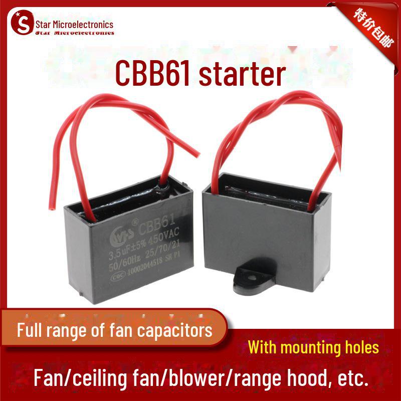 CBB61 Ceiling Fan Start Capacitor (1.2-5UF, 450V) for Range Hoods