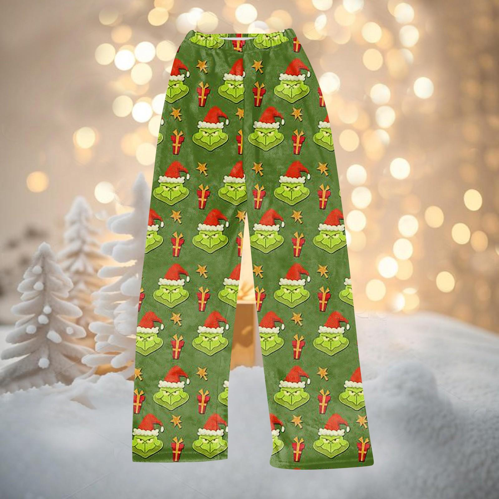 

Женские осенне-зимние брюки, длинные брюки, рождественские принтованные брюки XXL