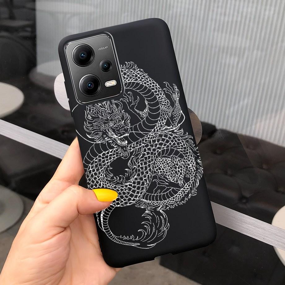 Cartoon Cases For Xiaomi Poco X5 Pro 5G Case PocoX5 5G Cover Soft TPU Matte Shockproof Capas Dragon Cute Cat Astronaur Pattern